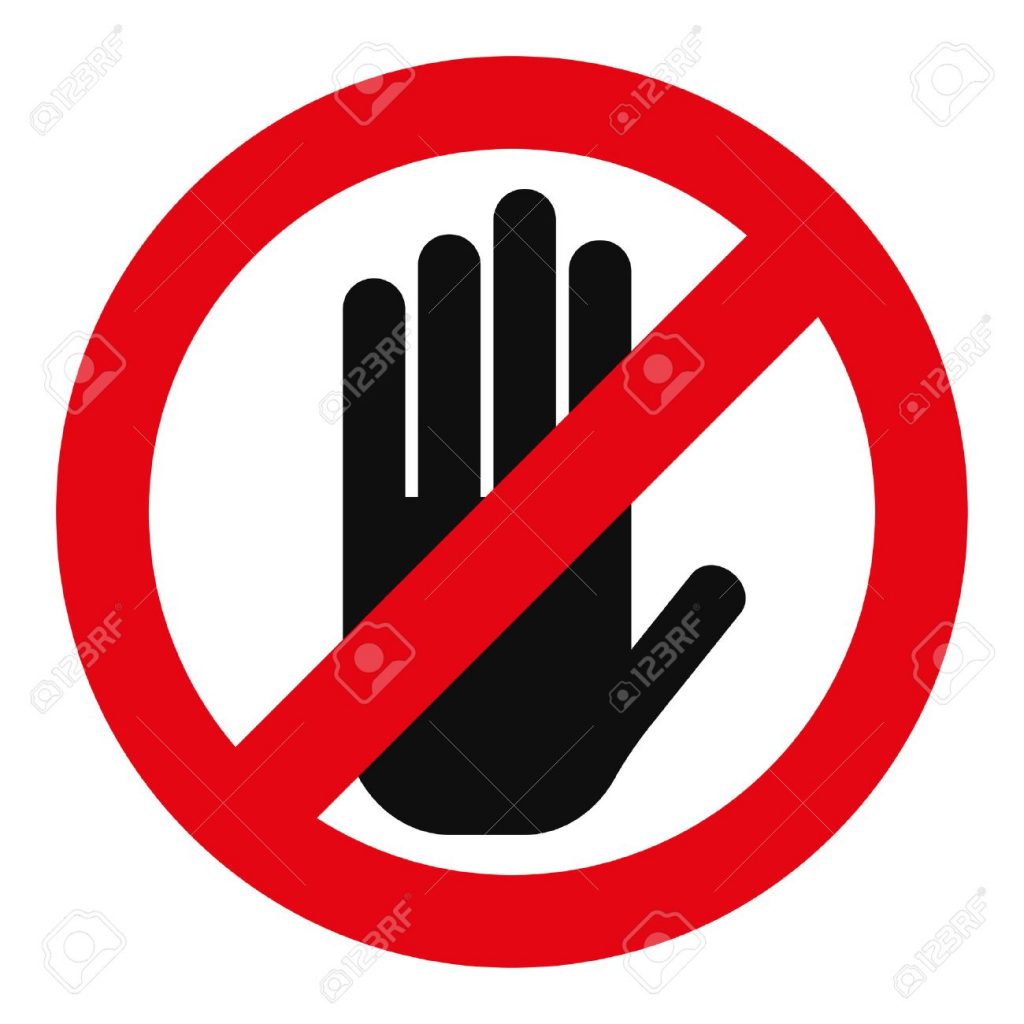 43130333 red stop hand sign